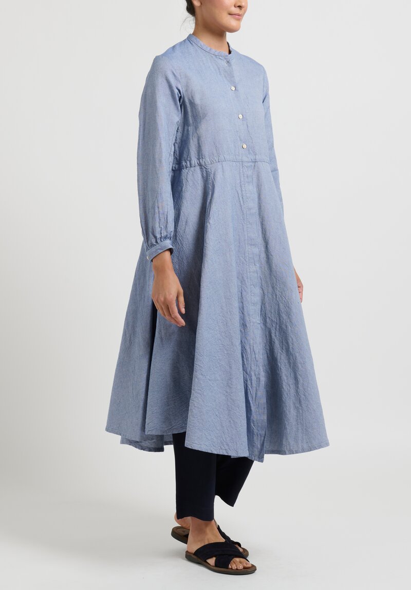 kaval Cotton Linen Long Shirt Onepiece Dress	