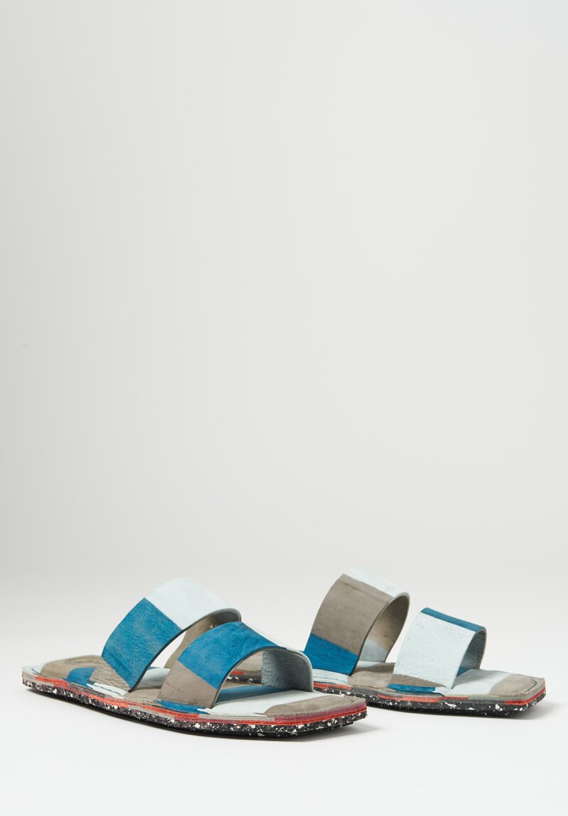 Trippen Karma Sandal in Leafs Turquoise & Olive	