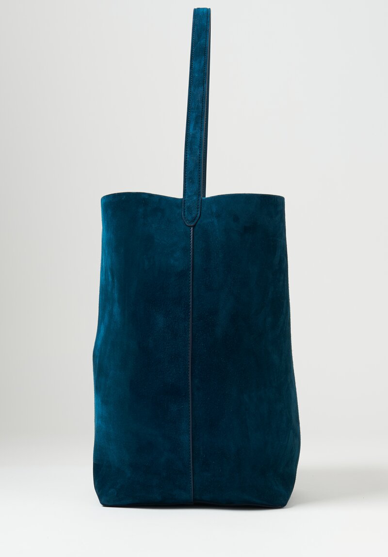 The Row Large Suede Park Tote Bag in Green