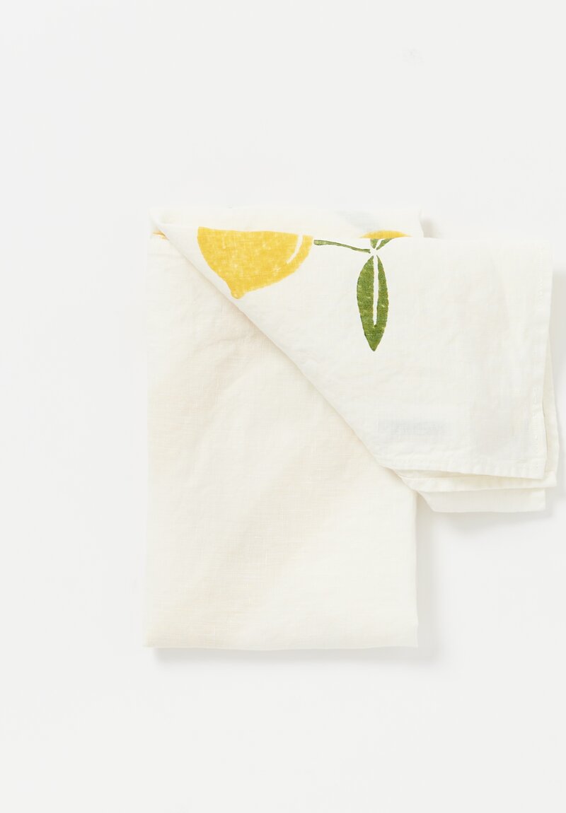 Stamperia Bertozzi Handmade Linen Kitchen Towel Sorrento Yellow	