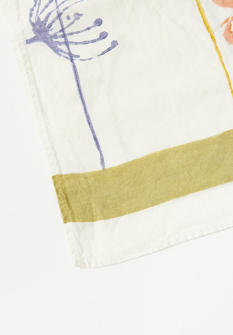 Stamperia Bertozzi Handmade Linen Large Printed Tablecloth Fiori Di Campo 2	
