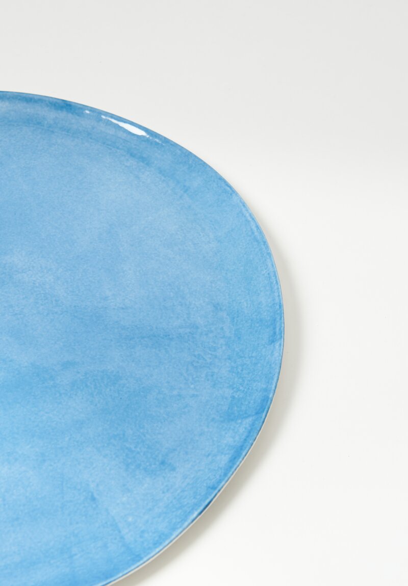Stamperia Bertozzi Handmade Porcelain Solid Painted Large Dinner Plate Blue 2	