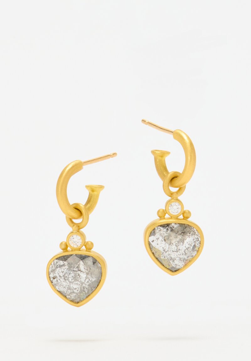 Denise Betesh 22k, Rosecut Diamond Earrings	