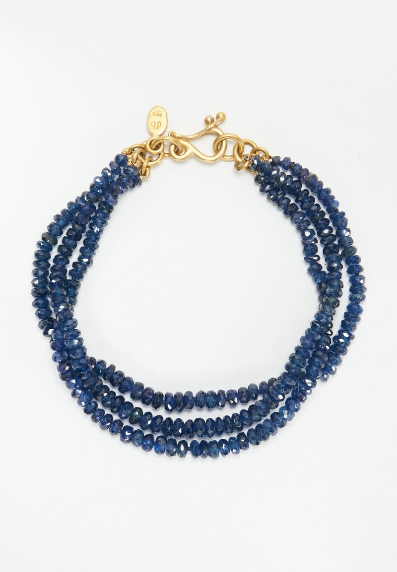 Denise Betesh 22K, Triple Strand Blue Sapphire Bracelet	