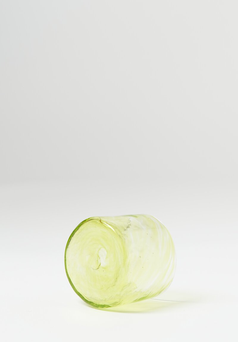 Studio Xaquixe Small Handblown Glass in Lemon Yellow-Green	