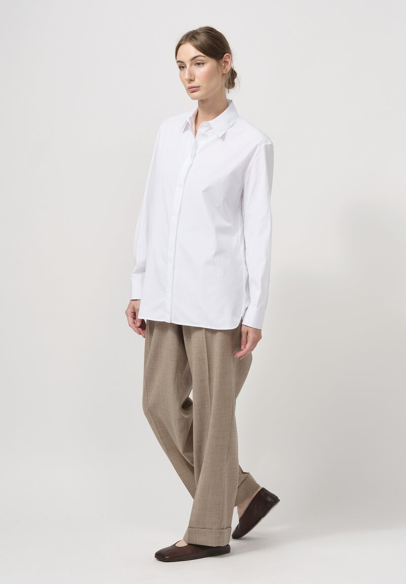 The Row Cotton Big Sisea Shirt in Optic White	