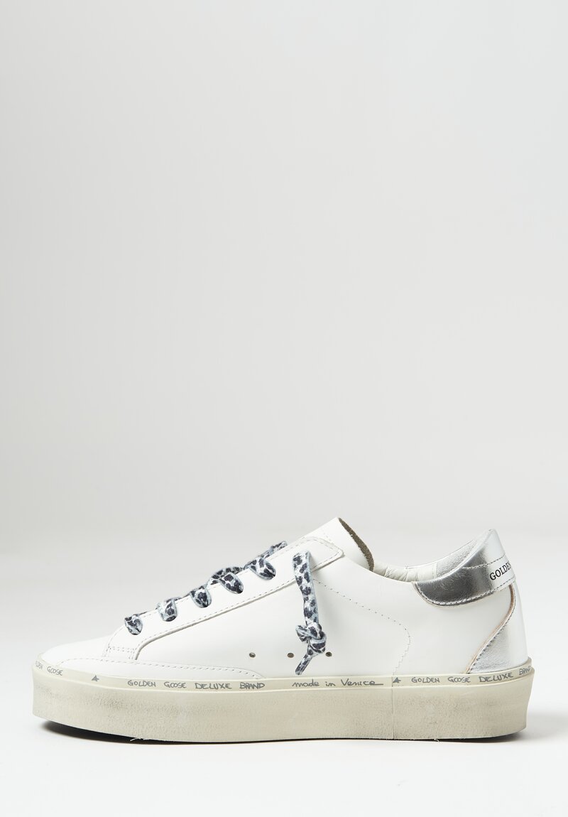 Golden Goose Leather Hi Star Heel and Spur in White