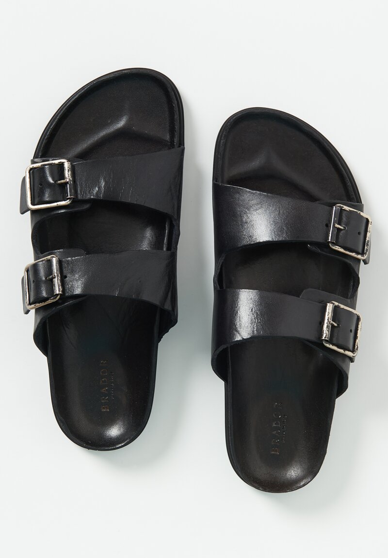 Brador Leather ''Lily'' Sandal in Dark Brown	