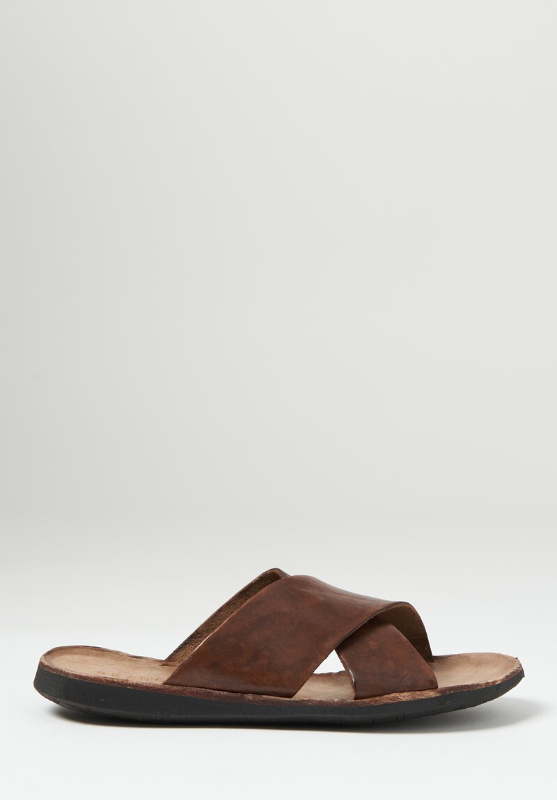 Brador Leather ''Infinity'' Sandal in Mahogany Brown