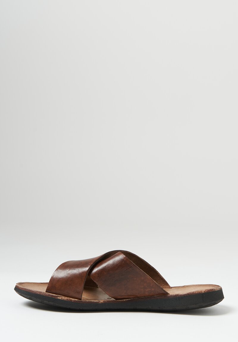 Brador Leather ''Infinity'' Sandal in Mahogany Brown