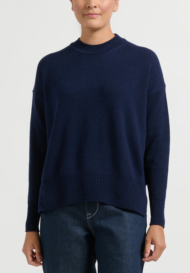 Jil Sander Cashmere Open Stitch Sweater	in Navy Blue