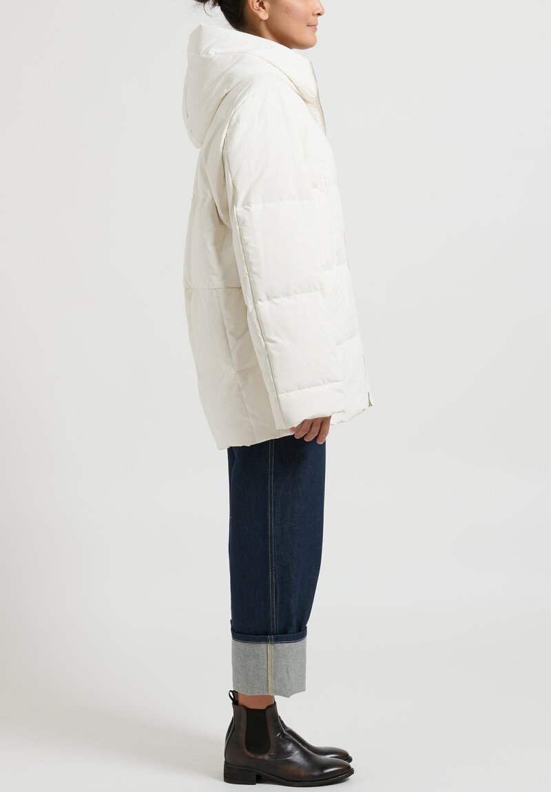 Jil Sander Short Down Jacket in Natural White	