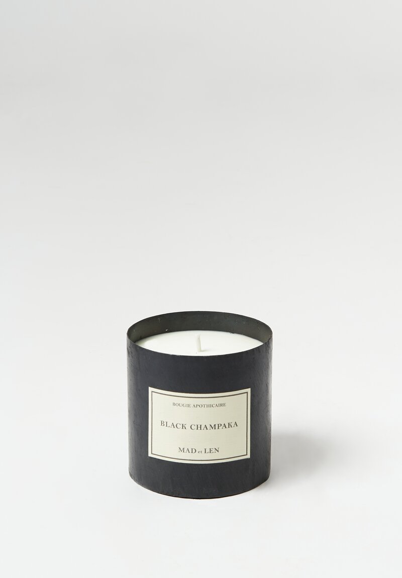 Mad et Len Handmade Apothicaire Candle in Black Champaka	