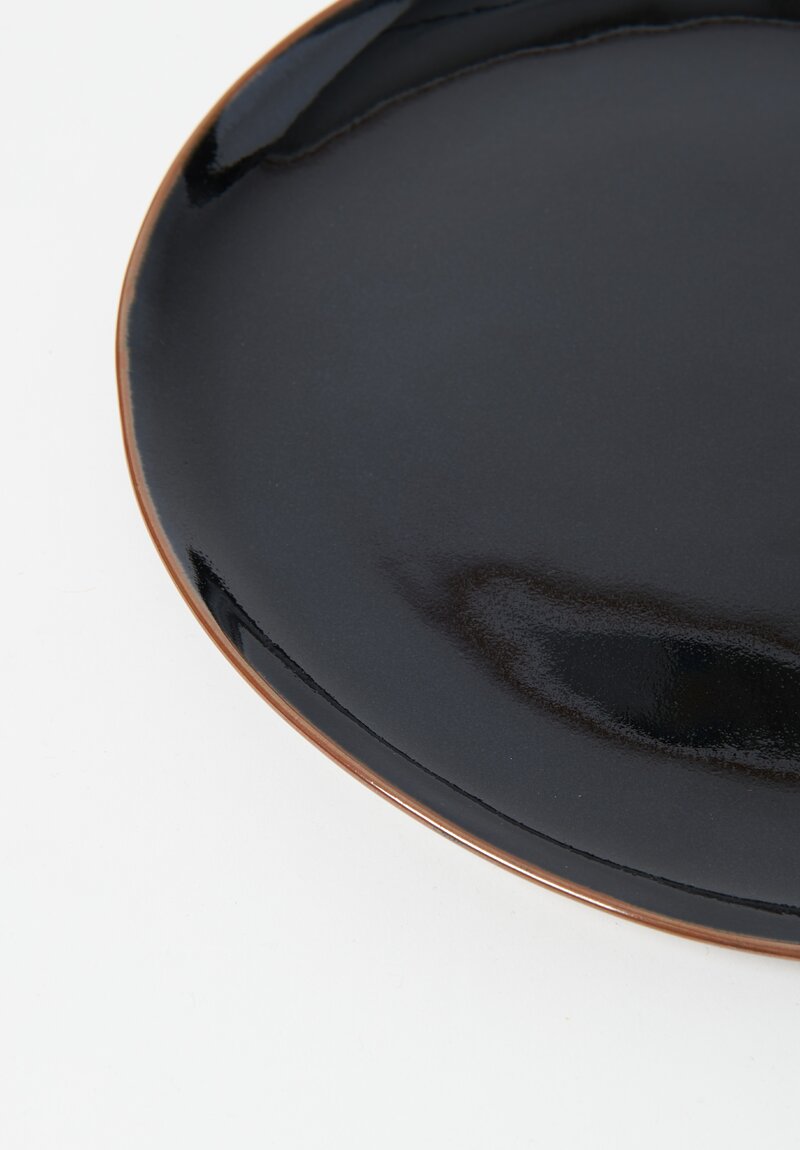 Christiane Perrochon Handmade Stoneware Plate Black Tenmoku 2	