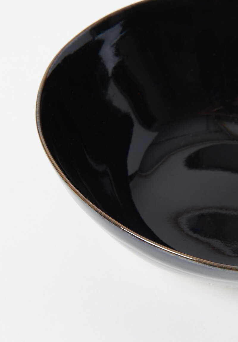 Christiane Perrochon Handmade Stoneware Bowl Black Tenmoku 2	