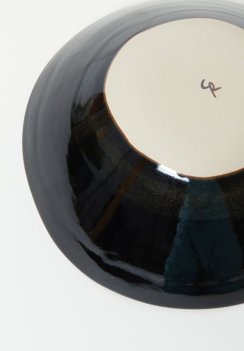 Christiane Perrochon Handmade Stoneware Serving Bowl Black Tenmoku	