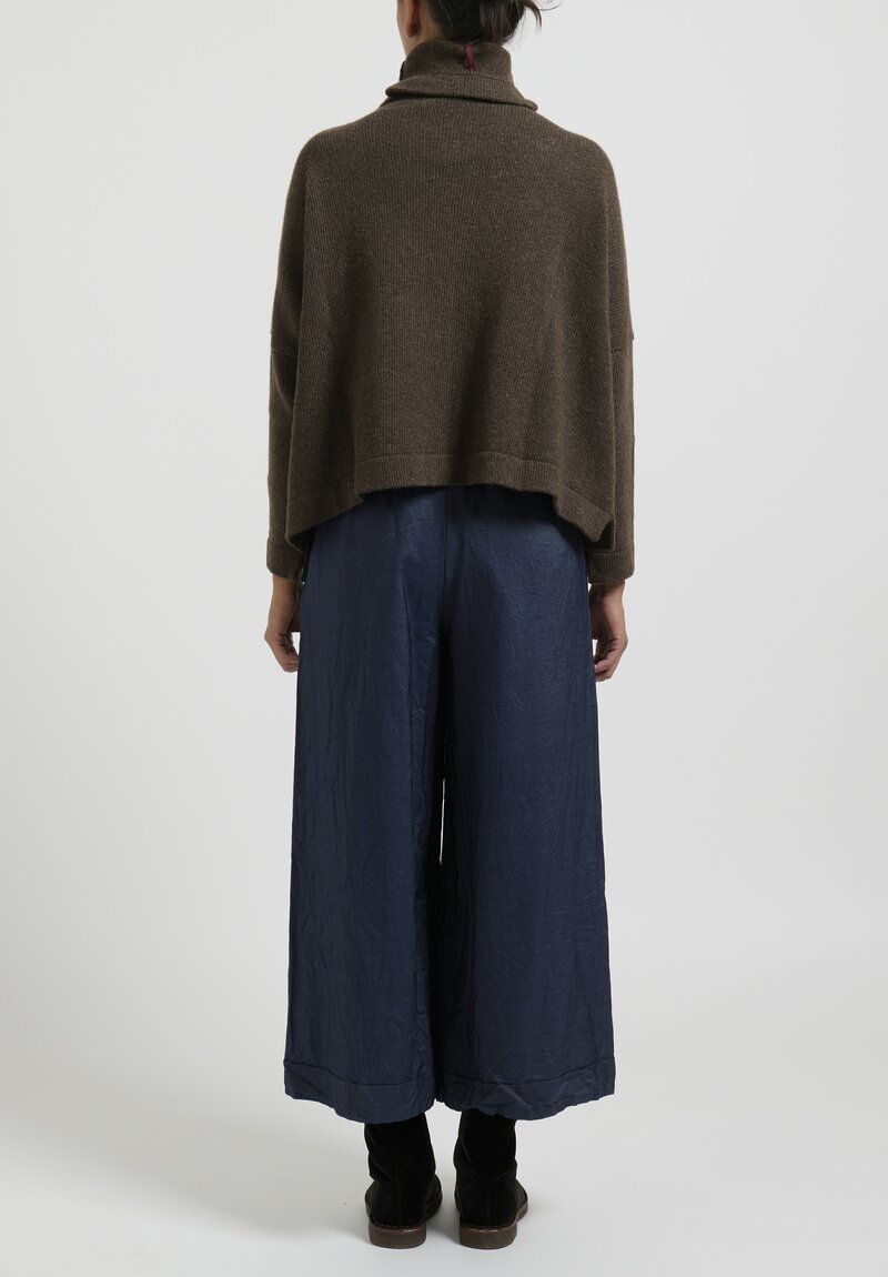 Daniela Gregis Washed Cotton "Pigiama" Trousers in Navy Blue