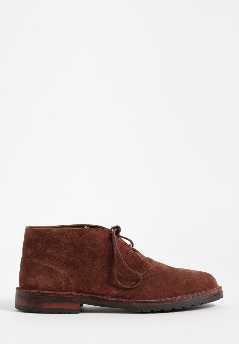 Daniela Gregis Suede Polacchino Short Ankle Boot in Marrone Brown	