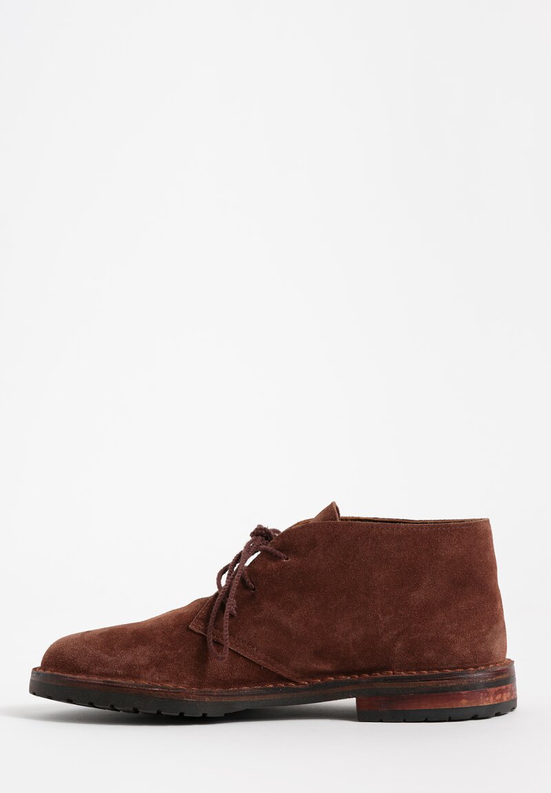 Daniela Gregis Suede Polacchino Short Ankle Boot in Marrone Brown	