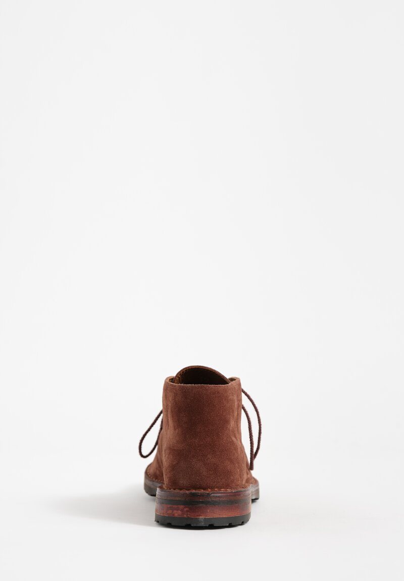 Daniela Gregis Suede Polacchino Short Ankle Boot in Marrone Brown	