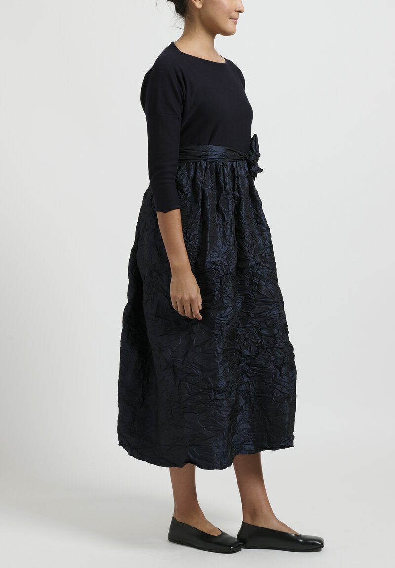 Daniela Gregis Washed Cotton ''Bebe'' Dress in Navy Blue	