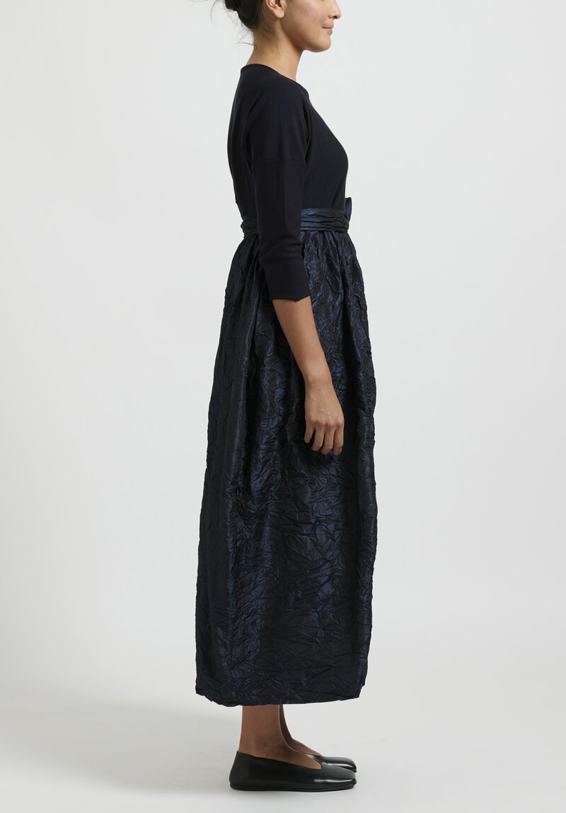Daniela Gregis Washed Cotton ''Bebe'' Dress in Navy Blue	