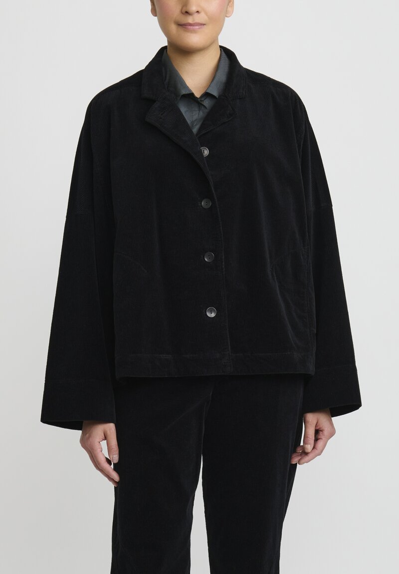 Oska Cotton Rosina Corduroy Jacket in Black