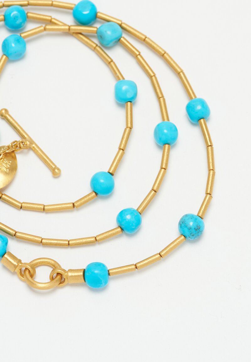 Lika Behar 24k, Sleeping Beauty Turquoise ''Chatter'' Necklace	