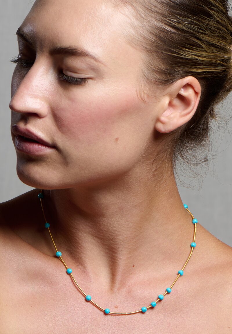 Lika Behar 24k, Sleeping Beauty Turquoise ''Chatter'' Necklace	