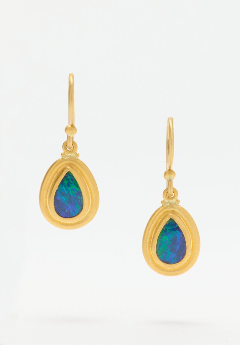 Lika Behar 24k, Australian Opal Teardrop Earrings	