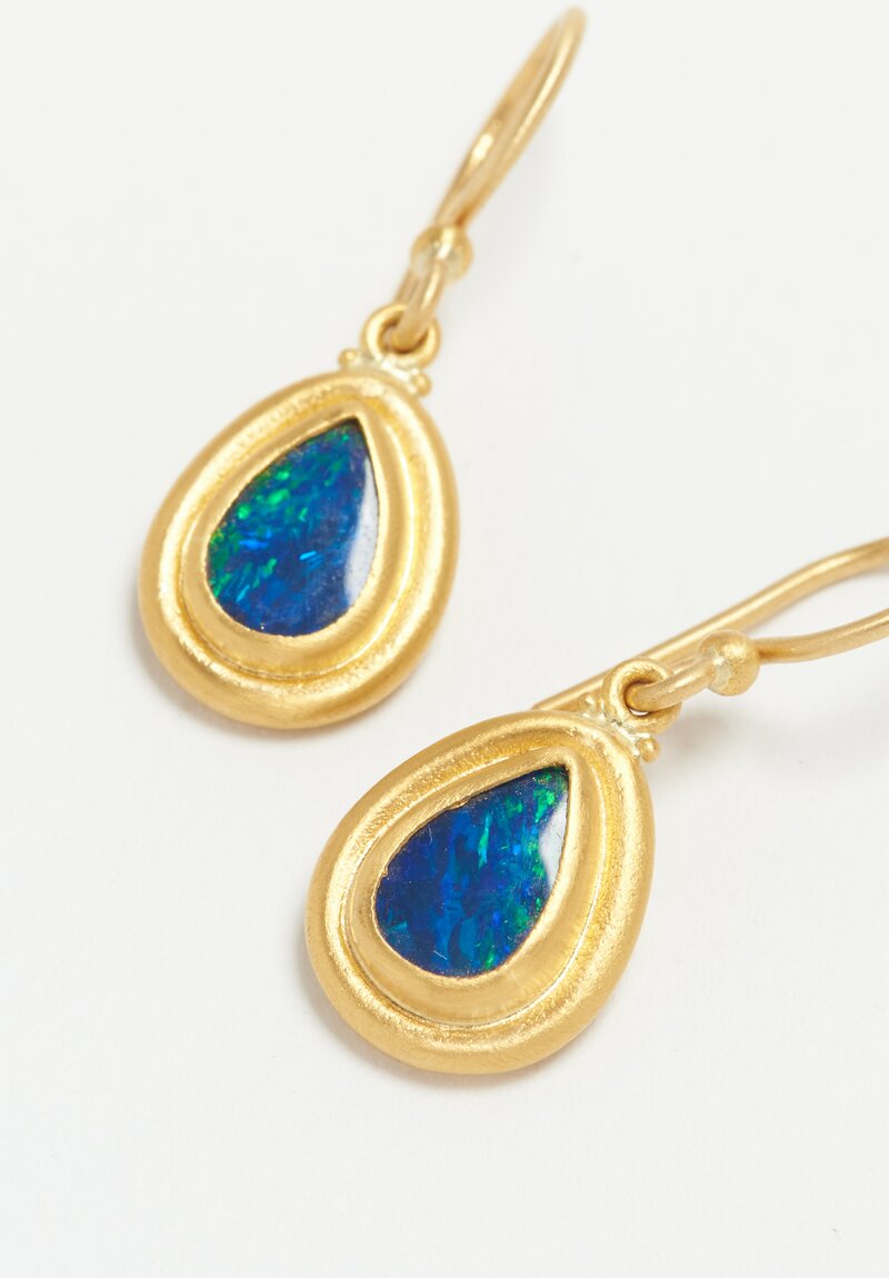 Lika Behar 24k, Australian Opal Teardrop Earrings	
