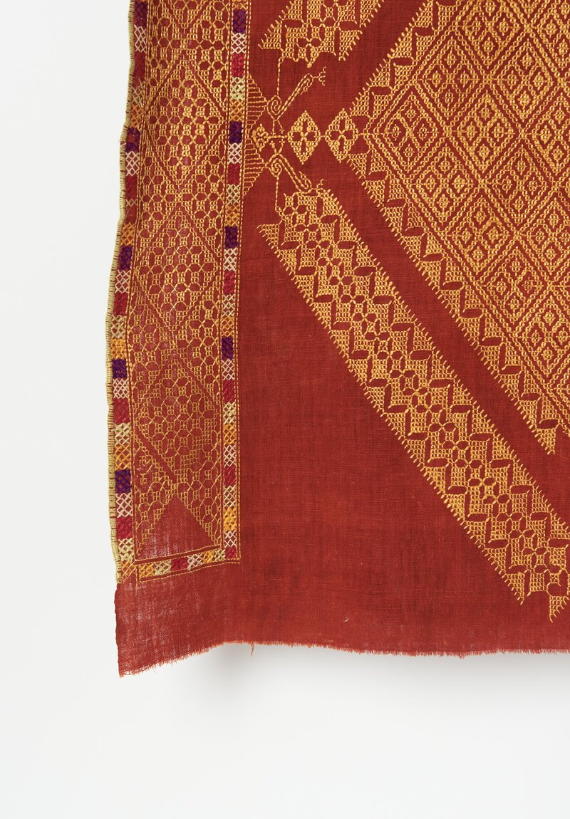 Vintage Punjab Cotton/ Silk Embroidery Chope c. 1920	