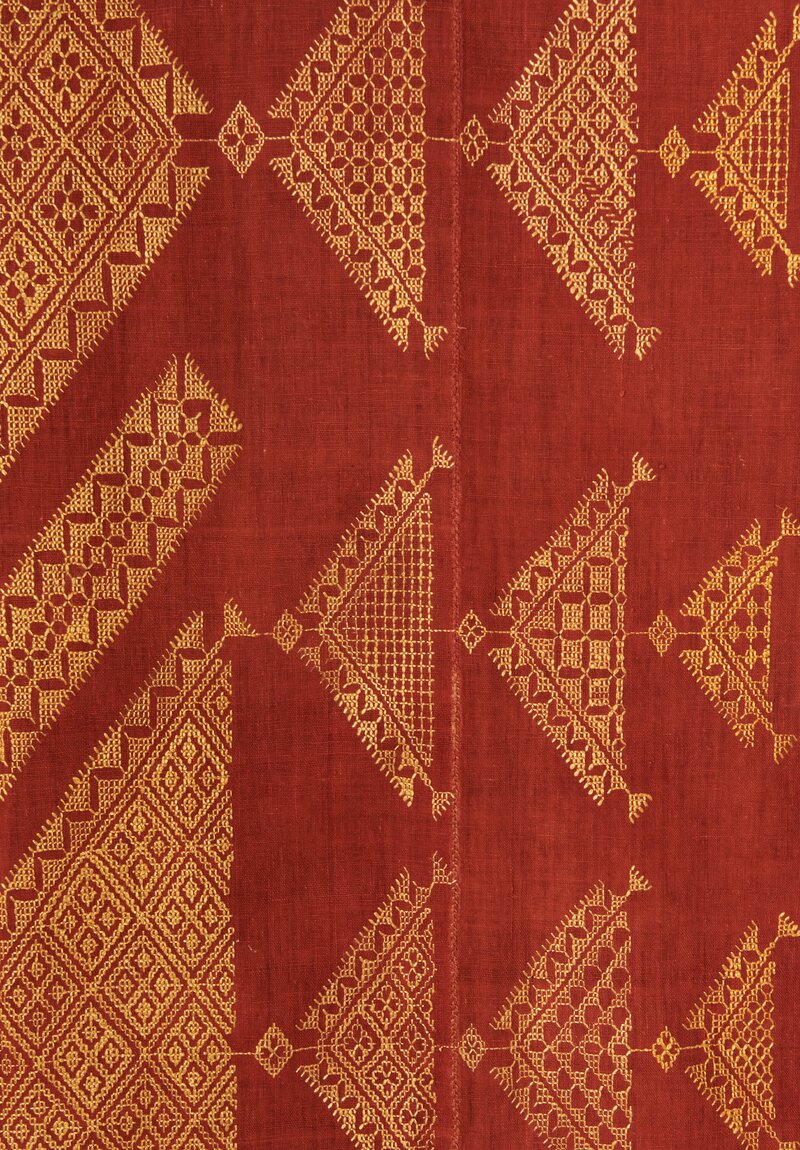Vintage Punjab Cotton/ Silk Embroidery Chope c. 1920	