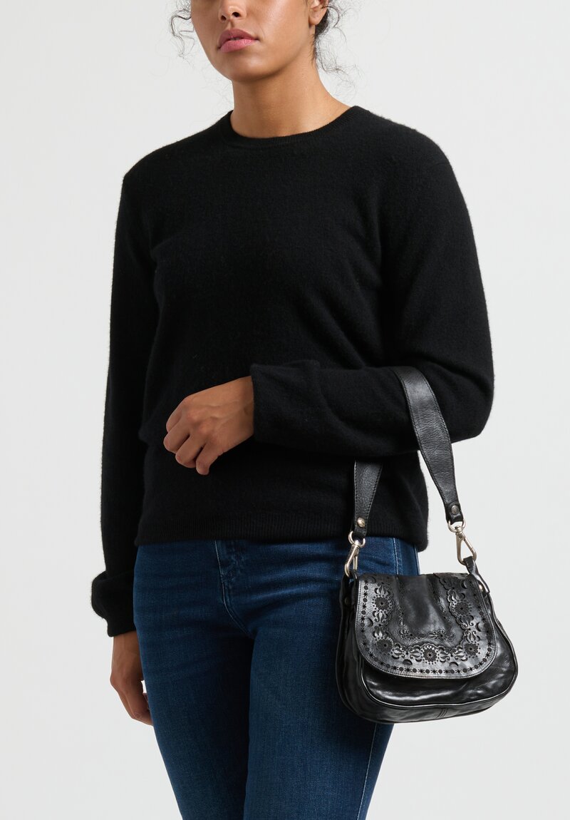 Campomaggi Small Garafano Pierced Leather Crossbody Bag	