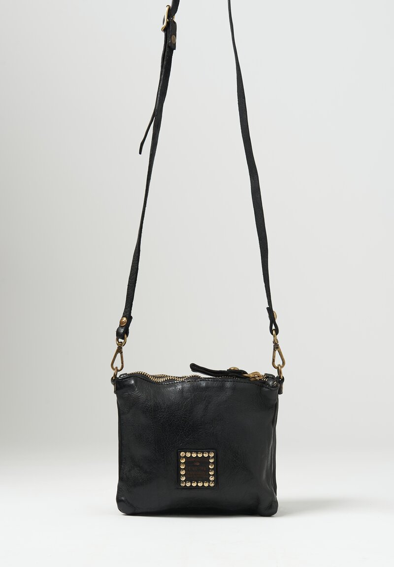 Campomaggi Small Leather ''Pochette'' Shoulder Bag in Black	