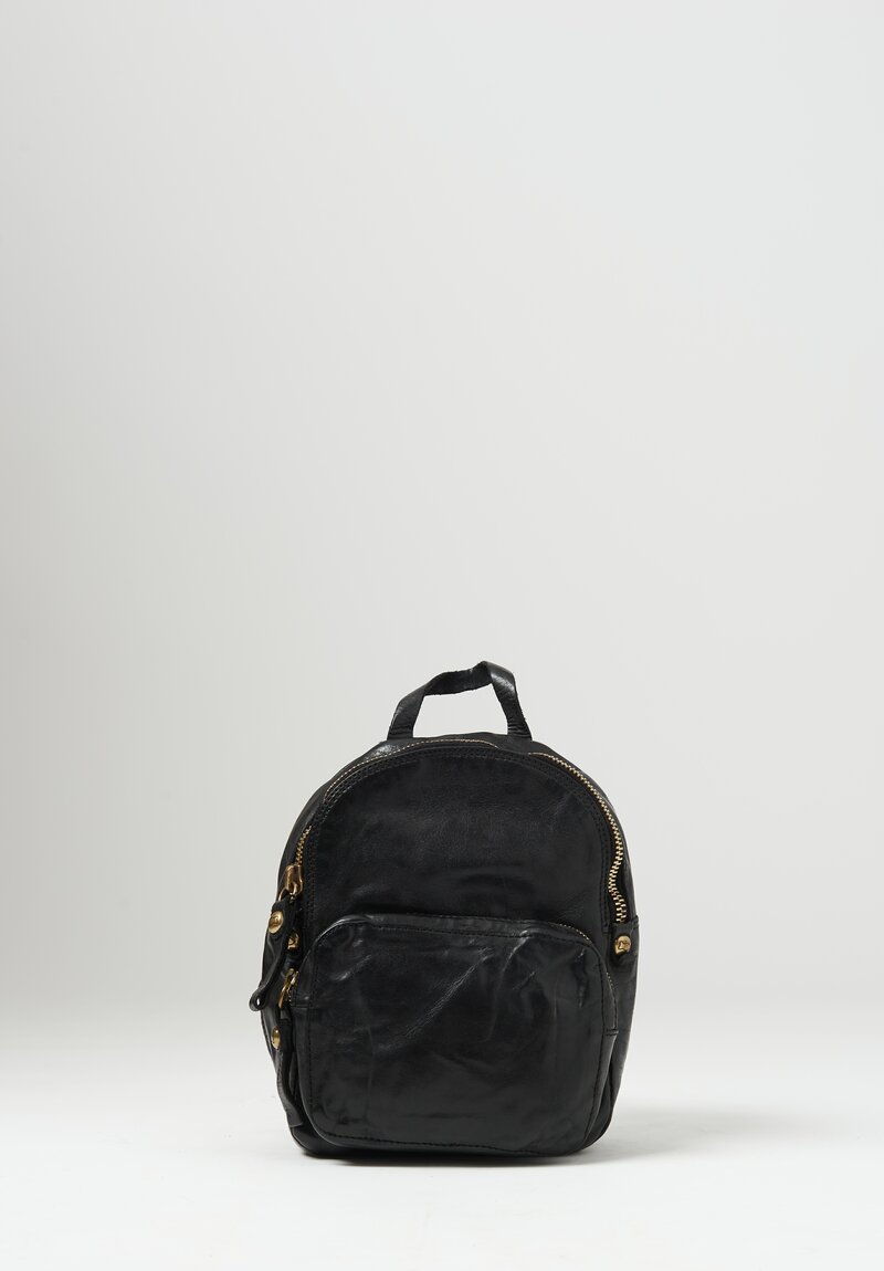 Campomaggi Small Leather Backpack in Black	