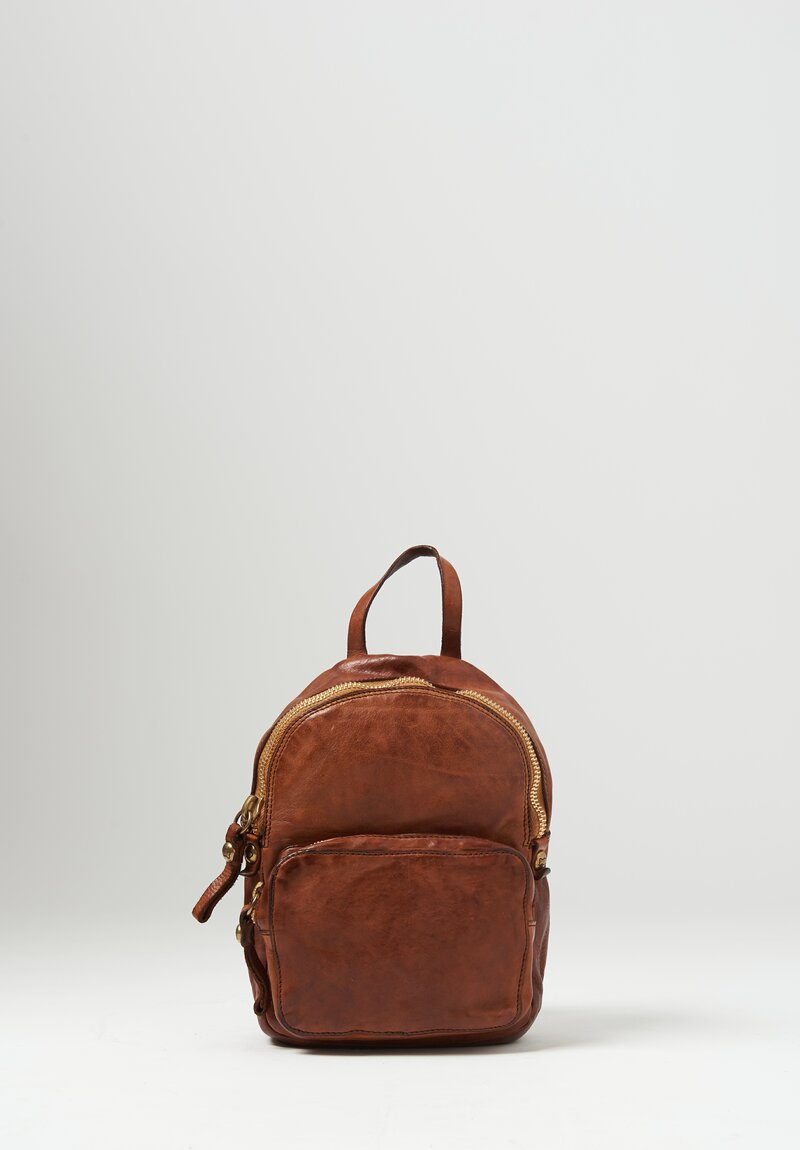 Campomaggi Small Leather Backpack in Cognac	