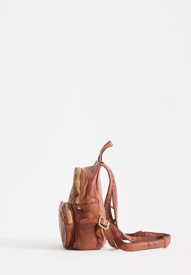 Campomaggi Small Leather Backpack in Cognac Brown	