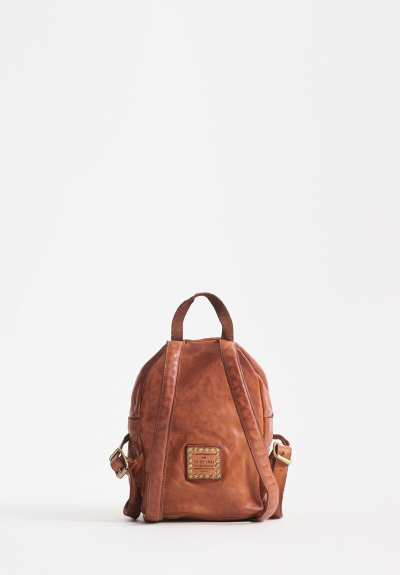 Campomaggi Small Leather Backpack in Cognac Brown	