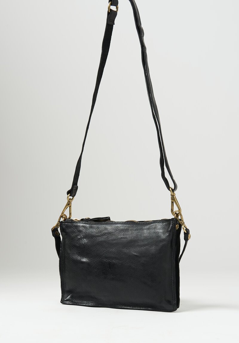 Campomaggi Leather ''Pochette'' Shoulder Bag in Black | Santa Fe Dry ...