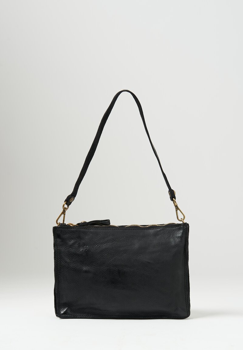 Campomaggi Leather ''Pochette'' Shoulder Bag in Black	