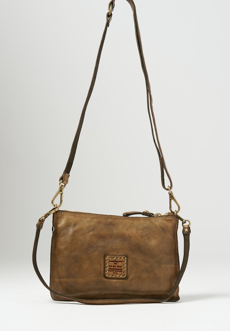 Campomaggi Leather ''Pochette'' Shoulder Bag in Military Green	
