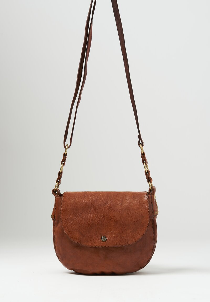 Campomaggi Leather Shoulder Bag with Flap in Cognac	