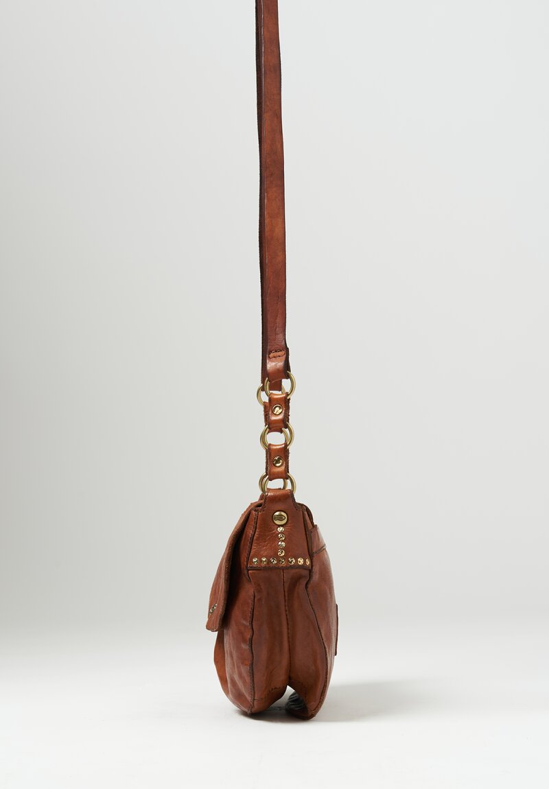 Campomaggi Leather Shoulder Bag with Flap in Cognac	