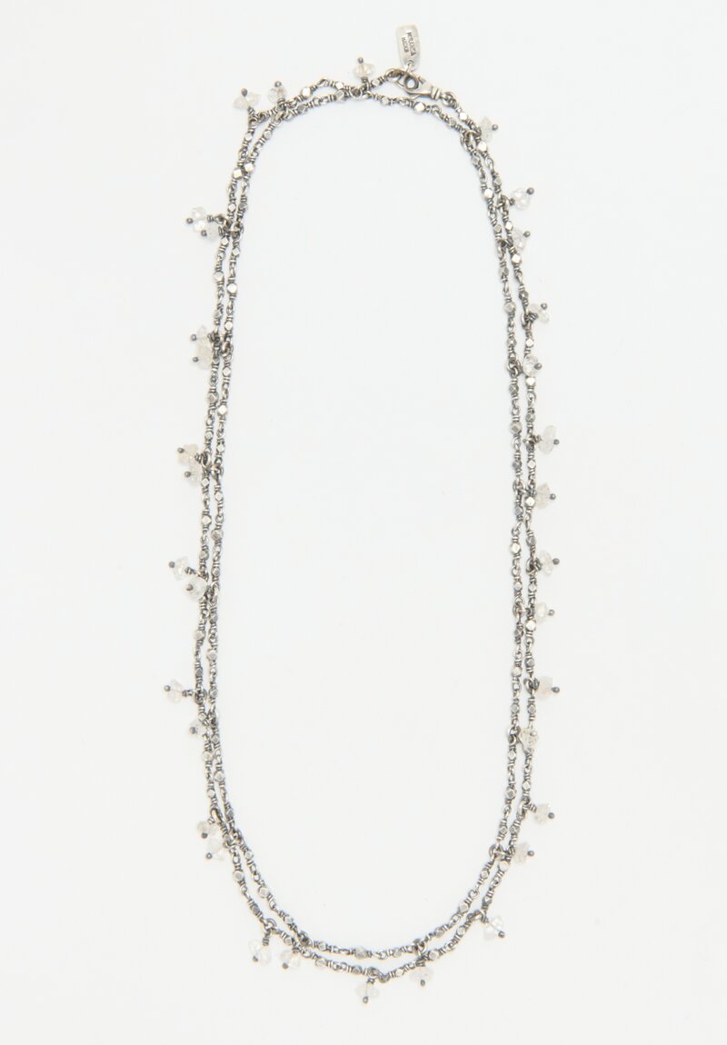 Miranda Hicks Herkimer Diamond, Long Fringe Necklace	