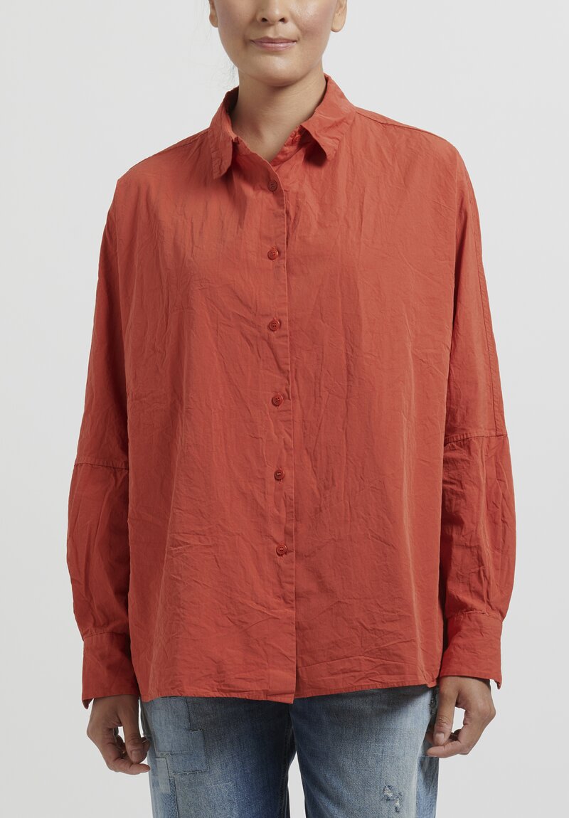 Casey Casey Paper Cotton ''Waga Soleil'' Shirt in Burnt Orange 
