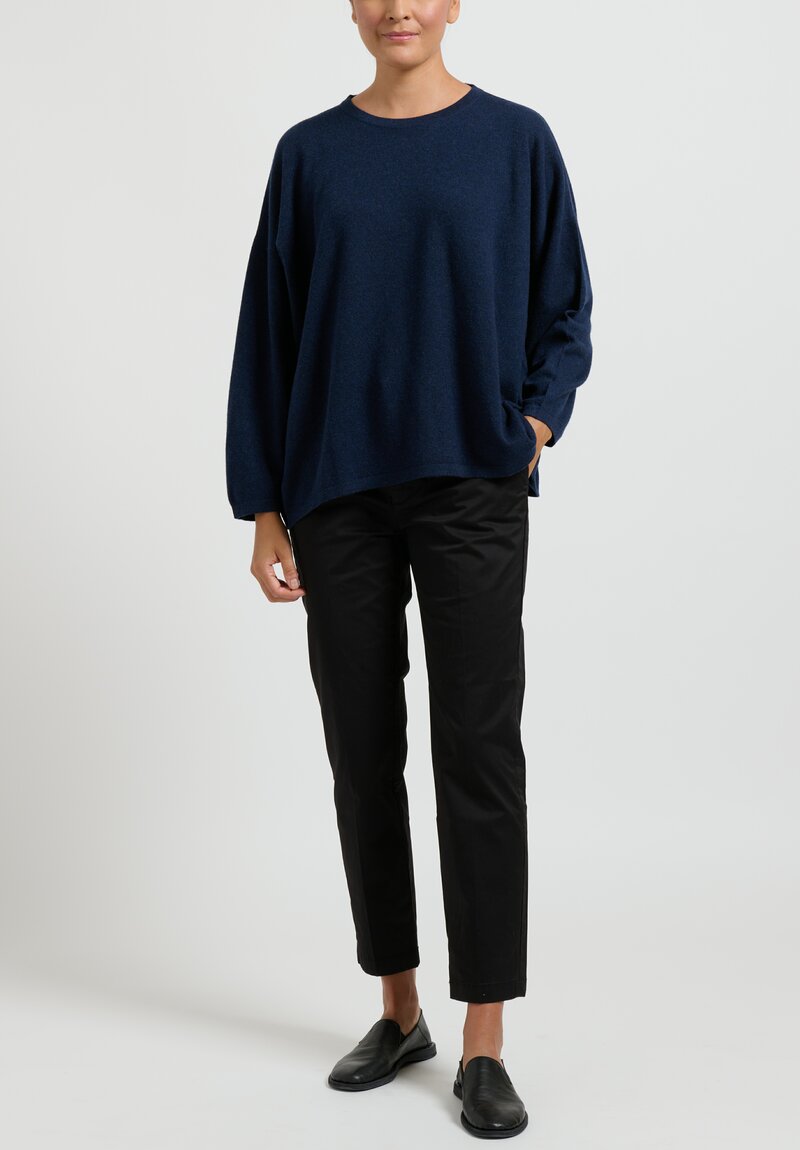 Hania New York Sasha Short Sweater in Scottish Cashmere in Cosmos Blue 