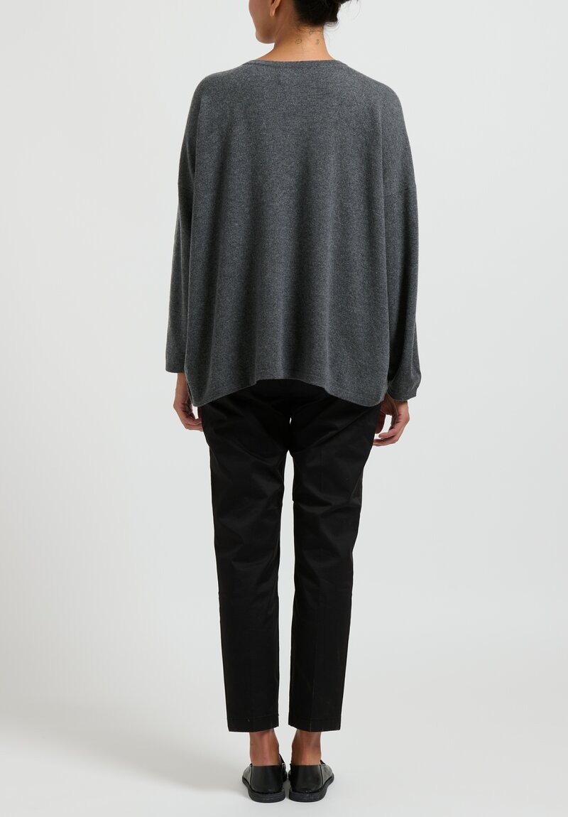 Hania New York Sasha Short Sweater in Scottish Cashmere in Grey