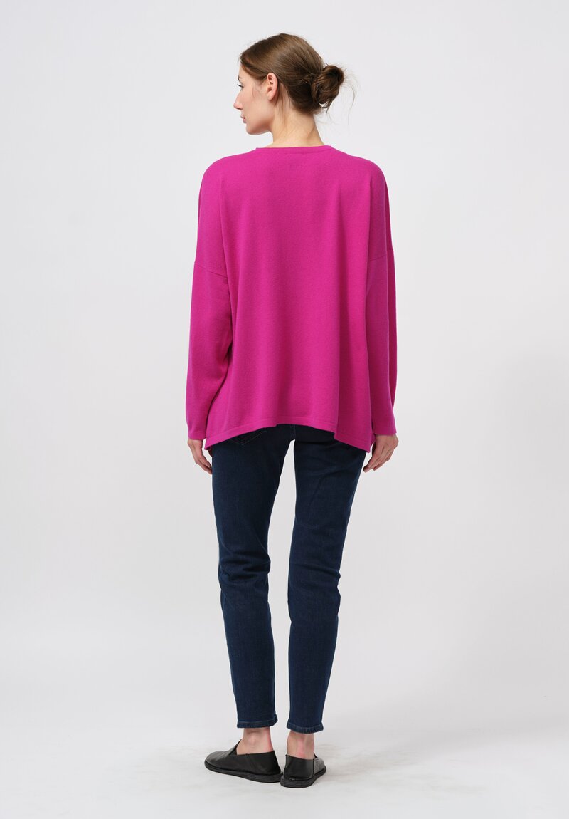 Hania New York Cashmere Sasha Short Sweater in Mischief Pink	