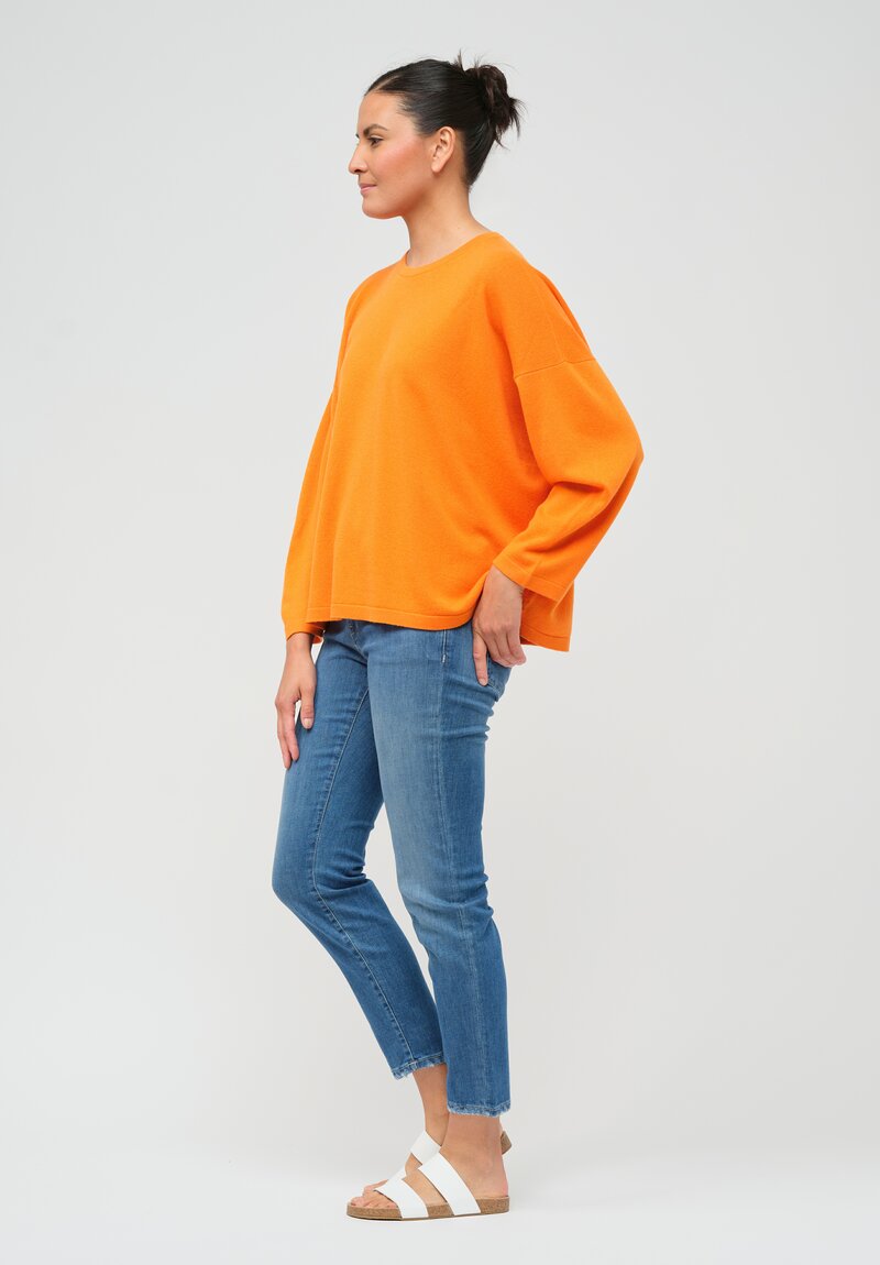 Hania New York Sasha Short Sweater in Nasturtium Orange	